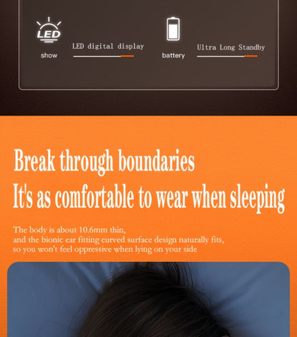 Ultra-Thin Bluetooth 5.3 Sleep Earbuds with Digital Charging Case in Black, Khaki or White