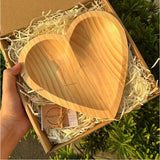 Wood Color Love Heart Prayer Bowl + 24 Prayer Cards