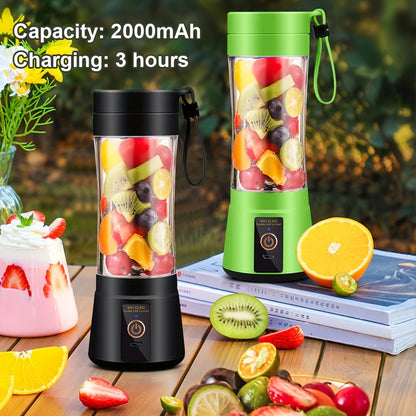 12.85-Ounce Six-Blade Slim Portable Blender Cup with Rechargeable Base and Five Color Options