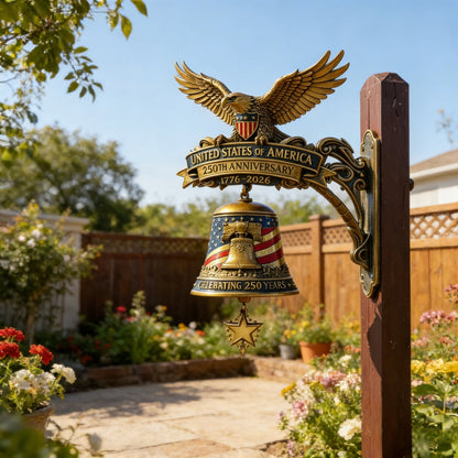 Patriotic Eagle Wind Chime – Vintage Metal Doorbell for Porch & Garden 250th Anniversary