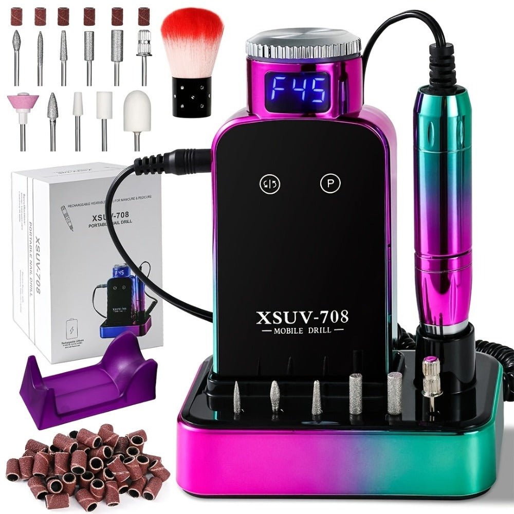 45000RPM Cordless Nail Drill Machine, Rechargeable Professional Electric Efile for Acrylic & Gel Nails