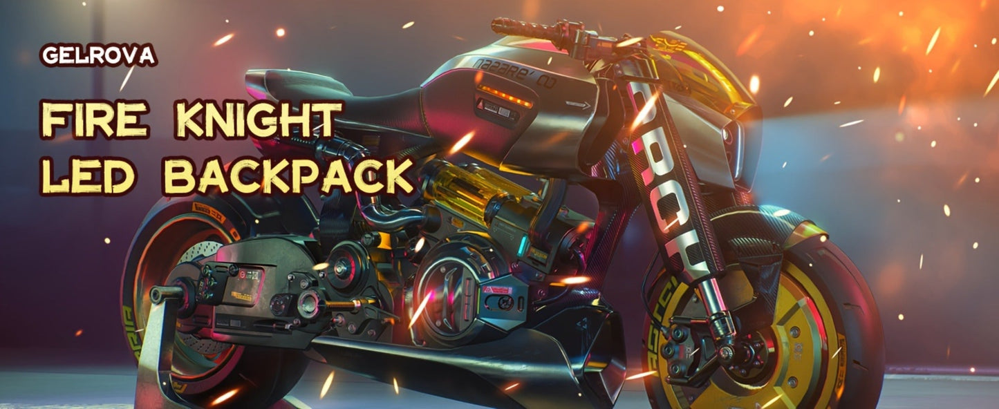 LED Motorcycle Backpack with Display Screen, Hard Shell Helmet Bag, USB Charging Port, 48x48 Dot Matrix Smart Riding Backpack
