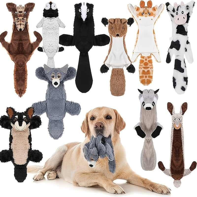No Stuffing Dog Toys 10 Pack – Durable Crinkle Squeaky Plush Toys for Small Medium Large Dogs, Teething-Friendly for Aggressive Chewers