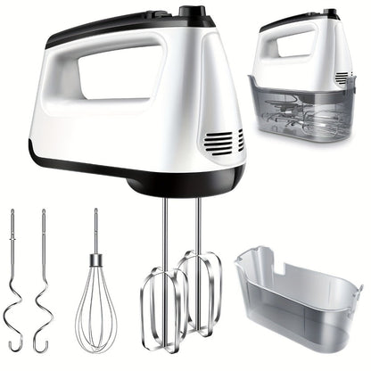 Electric Hand Mixer 6 Speed & Turbo with 5 Stainless Steel Accessories & Snap-On Storage Case