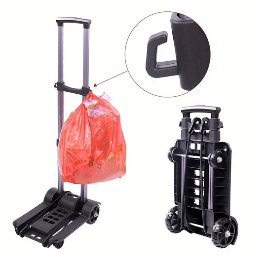 Compact Folding Aluminum Hand Truck with Telescoping Handle and Two- or Four-Wheel Configuration Options