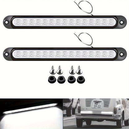 LED Trailer Marker Lights 4-Pack – 15 LED Stop Turn Signal Tail Light Bar for Truck, Semi, Boat Trailer & RV | Amber, Red, White