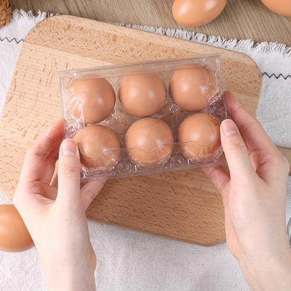Plastic Egg Cartons, 60 Pack Clear 6-Cavity Reusable Egg Holders with 4 Label Stickers – Bulk Egg Carton Set for Home, Ranch, Chicken Farm