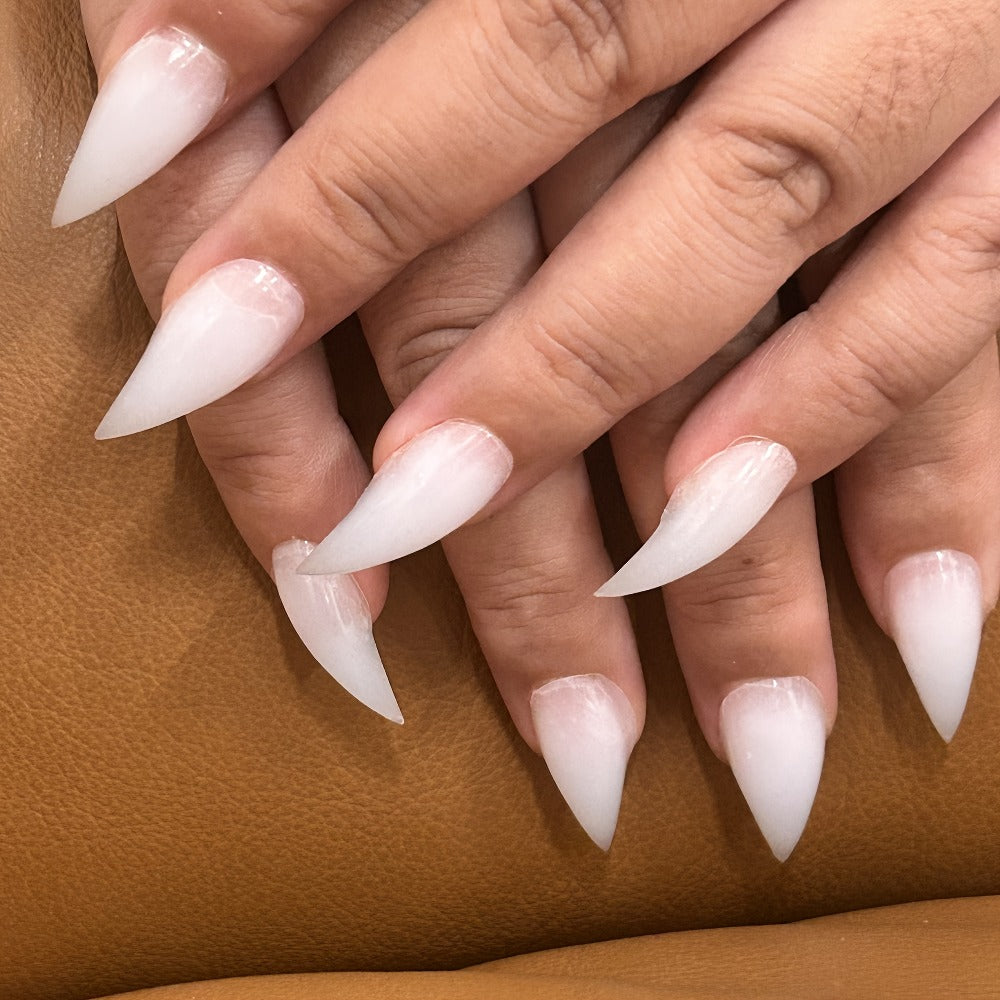 Press On Nails 10-Piece Cream Cat-Paw Set with Handmade 3D Design, Soft Matte or Glossy Finish