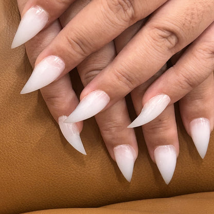 Press On Nails 10-Piece Cream Cat-Paw Set with Handmade 3D Design, Soft Matte or Glossy Finish