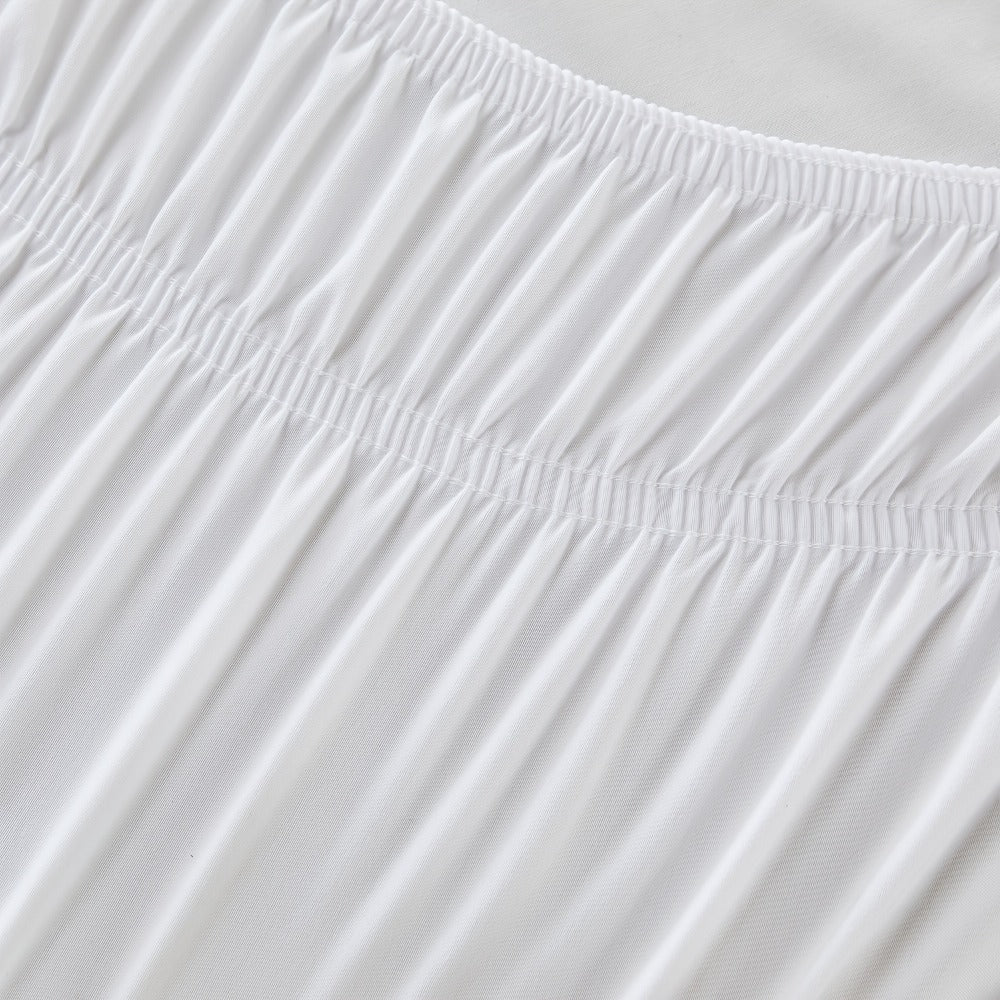 Bed Skirt with Adjustable Elastic Belt – Ruffle Microfiber Dust Ruffle 15 Inch Drop, Hotel Quality, Fade Resistant, Machine Washable