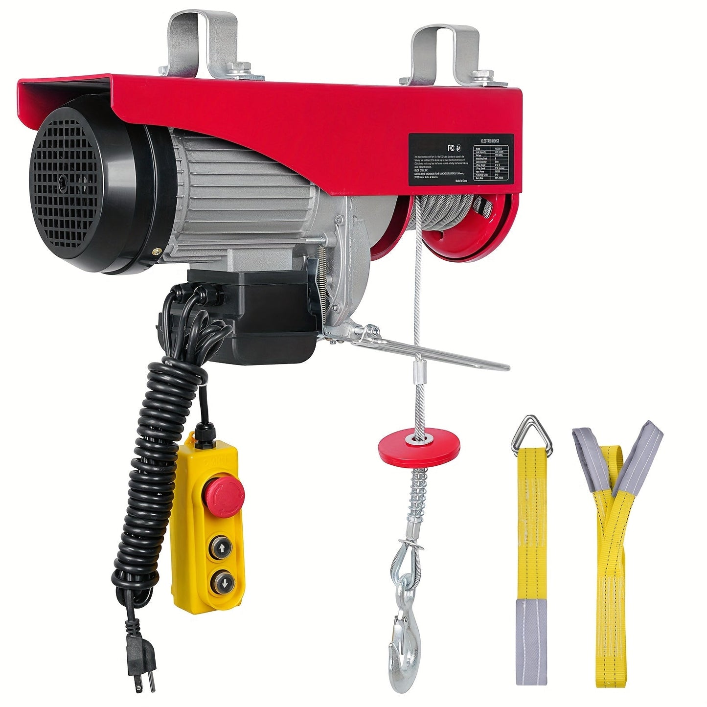 Electric Hoist Garage Hoist Winch 120V, Single Rope / Dual Rope, 40 ft Lift Height, Solid Copper Motor