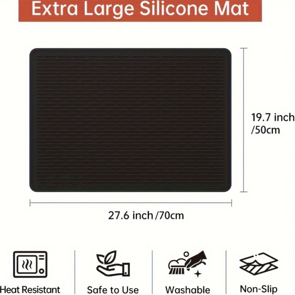 Silicone Stove Top Cover Mat 28"x20" – Heat Resistant Electric Stove Protector for Ceramic Glass Cooktop, Non-Slip Scratch Guard