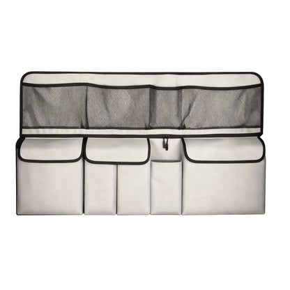 Car Trunk Organizer Bag – High Capacity Oxford Cloth Rear Seat Storage with Adjustable Dividers & Storage Pockets, Universal Fit for Cars