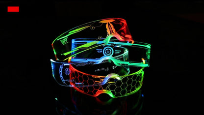 LED Visor Glasses Cyberpunk Futuristic Glow 7 Colors 5 Modes with the Listed Color, Size or Set Options for Everyday Use