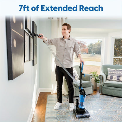 Bagless Upright Vacuum 1150W Cyclone Filtration Large Dust Cup 17ft Cord Corded Floor Cleaner for Entryways, Bedrooms and Living Spaces