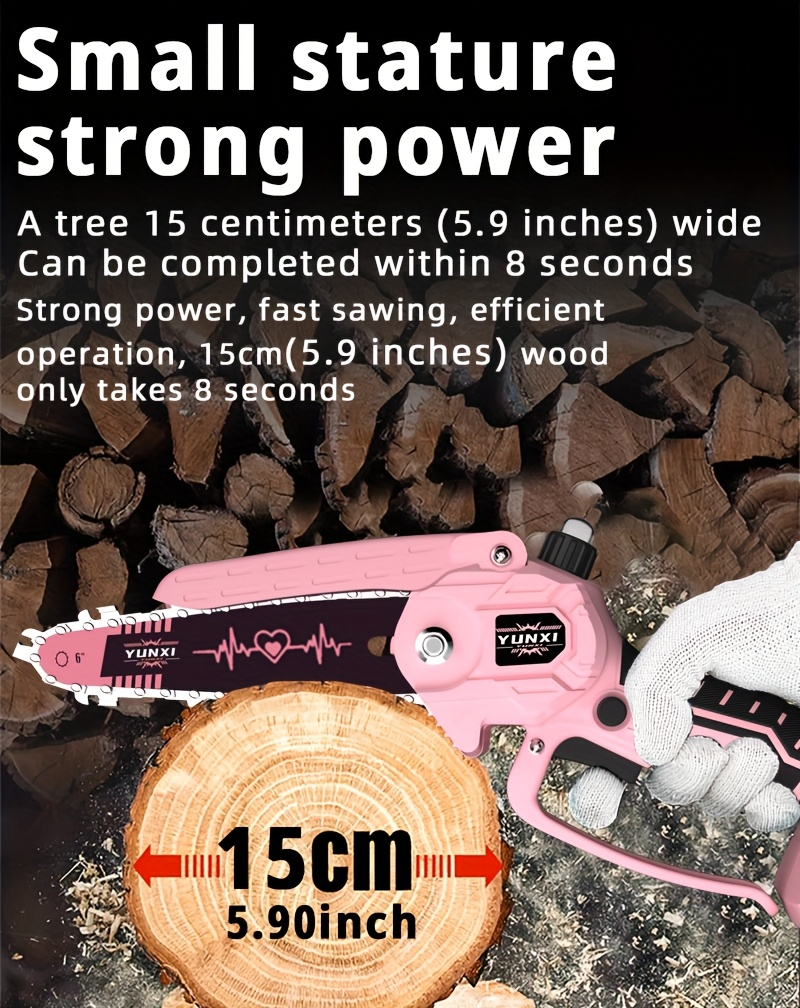 Cordless Electric Pruning Saw Handheld Mini Chainsaw Wireless Portable Tree Branch Cutter with Safety for Garden, Patio and Yard Use