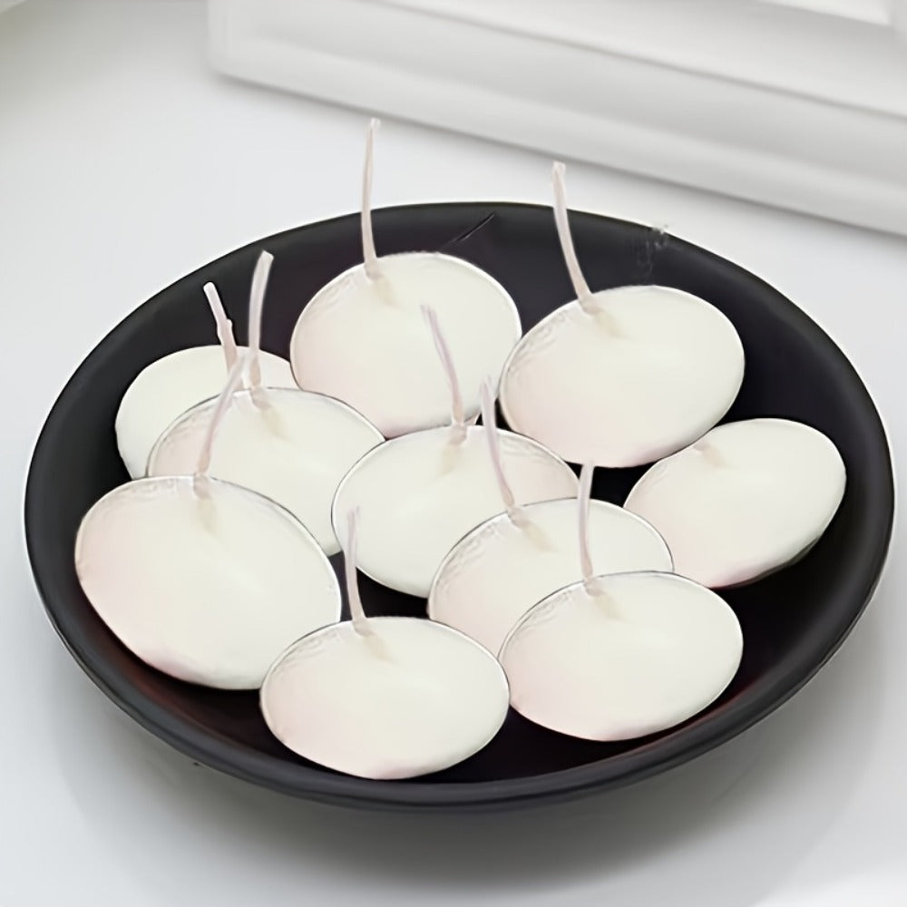 Floating Candles White Set of 42, 1.5 Inch Small Pool Candles, 4- Burn, Wedding Centerpiece, Pool Party
