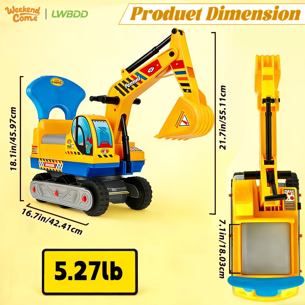 Kids Ride-On Construction Truck Large Manual-Powered Engineering Vehicle with the Listed Color, Size or Set Options for Everyday Use
