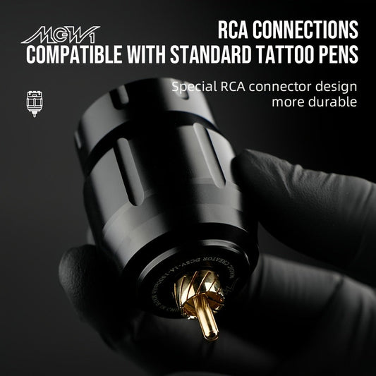 MC-W1 Rechargeable RCA Tattoo Power Supply with LED Display in Golden, Black, Red or Silvery