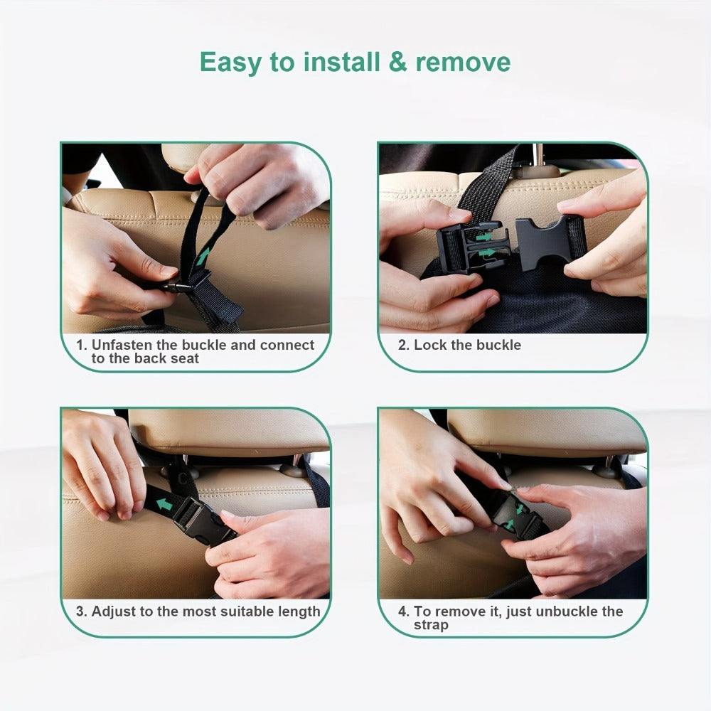 Car Trunk Organizer, 40 x 19 Inch Hanging Rear-Seat Bag with 6 Pockets and Three Adjustable Straps