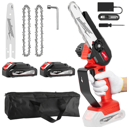 Mini Chainsaw Cordless 4 & 6 Inch Electric - Upgraded Portable Battery Chainsaw with Safety Lock