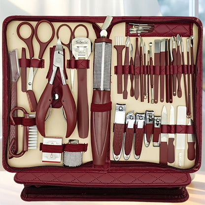 Professional Manicure Pedicure Kit 42 Piece Stainless Steel Nail Set with Portable Travel Case – Nail Scissors Cuticle Nipper Ingrown
