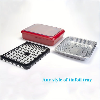 Aluminum Foil Tray with Lid - Insulated Stackable BBQ & Salad Serving Container for Outdoor Picnic