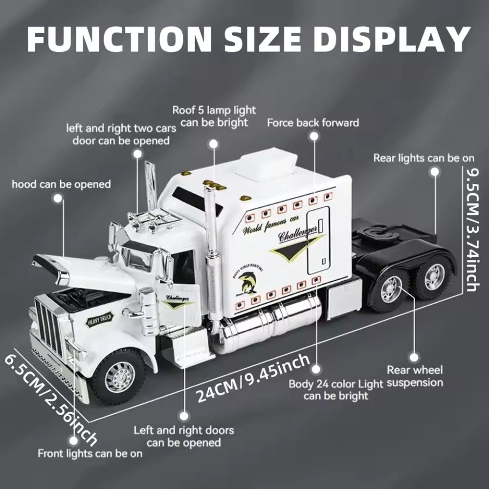 Semi Truck Toy 1:24 Scale Die-Cast Metal Pull-Back Alloy Semi-Trailer Truck with the Listed Color, Size or Set Options for Everyday Use