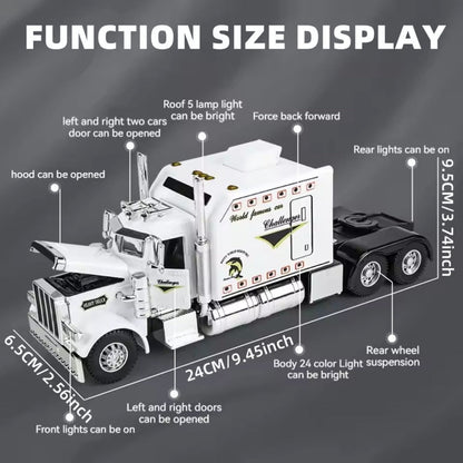 Semi Truck Toy 1:24 Scale Die-Cast Metal Pull-Back Alloy Semi-Trailer Truck with the Listed Color, Size or Set Options for Everyday Use