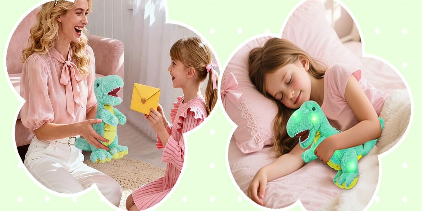 Plush Toy Light-Up Tyrannosaurus Rex with Music or No-Music choices Choices and Soft Fabric