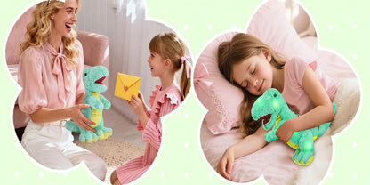 Plush Toy Light-Up Tyrannosaurus Rex with Music or No-Music choices Choices and Soft Fabric