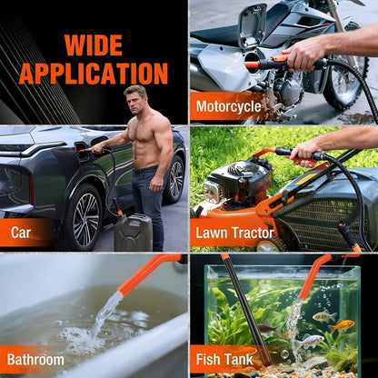 Battery Powered Fuel Transfer Pump 2.4 GPM Portable Gas Transfer Pump with Flow Control Nozzle for Gasoline Oil Diesel 1.3" Straw Corrosion
