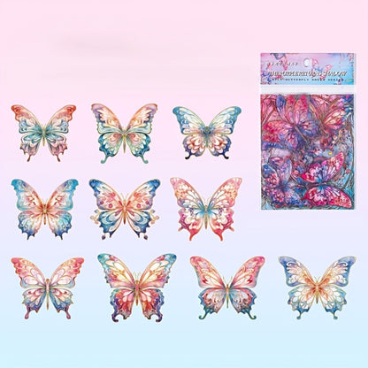 3D Butterfly Stickers 120pcs Holographic Glitter Resin Clear Aesthetic Decal Pack for an Everyday Personal Care Routine
