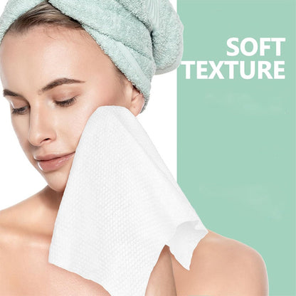 Disposable Facial Towels Extra Large Thick Dry Wet Cleansing Cotton Towel 40 Sheets Per Box for Entryways, Bedrooms and Living Spaces