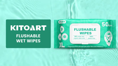 Flushable Wet Wipes Adult XL Unscented No Alcohol Septic Safe Toilet Wipes Portable Family Size for Bathroom Outdoor Camping Travel Hygiene