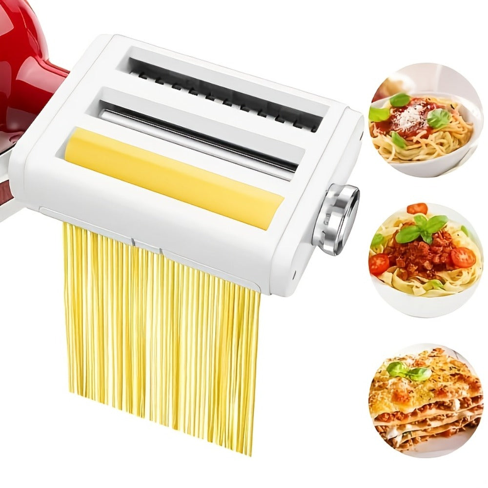 Pasta Maker Attachment for Stand Mixer, 3-in-1 Stainless Steel Noodle Making Kit for Homemade Spaghetti & Fettuccine