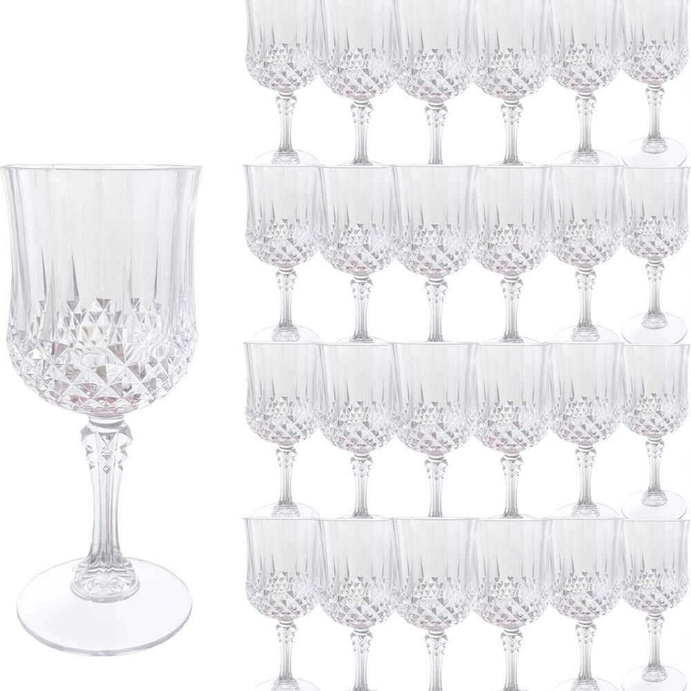 Plastic Wine Glasses 24 Pack 7oz for Home Cooking, Dining and Outdoor Meals, with the Listed Configuration