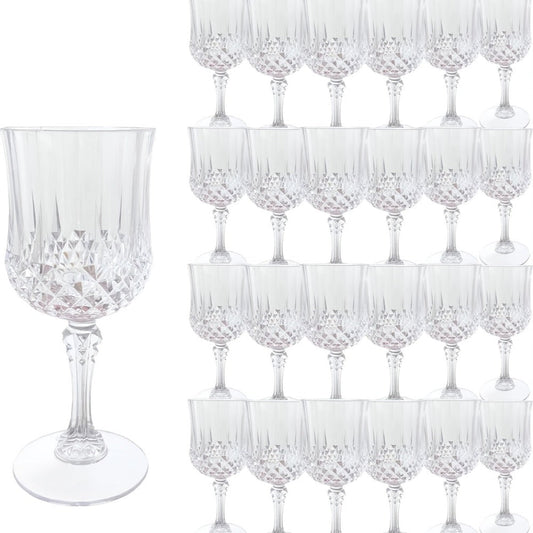 Plastic Wine Glasses 24 Pack 7oz for Home Cooking, Dining and Outdoor Meals, with the Listed Configuration