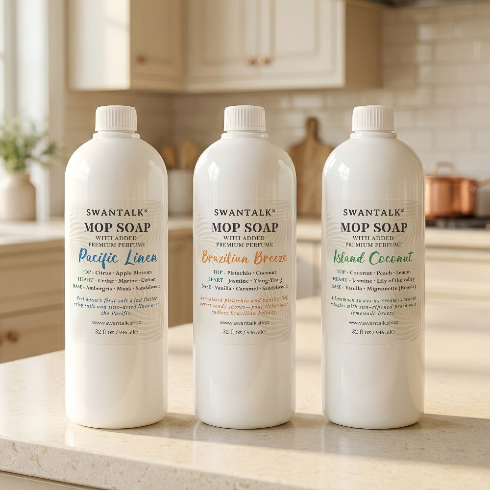 Concentrated Floor Cleaner 4X Formula 32 fl oz, SWANTALK Mop Soap Multi-Surface Streak-Free Floor Wash