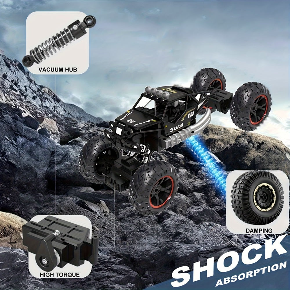 Remote Control Car, 4WD Off-Road Truck with 2.4GHz Control, USB Rechargeable Battery and Black or Red Color Options