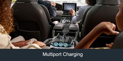 Car Cigarette Lighter Splitter 3-Socket 120W Power Outlet Adapter | QC3.0 + PD USB Ports | 12V/24V Voltage Monitor Independent Switch Car