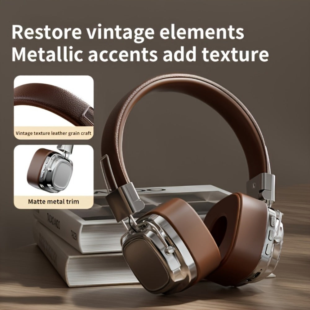 Semi-Open Over-Ear Headphones with Wired and Wireless Modes, Retractable Cable, Type-C Charging and Three Colors