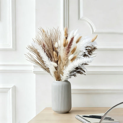 Dried Pampas Grass Decor Bouquet – Natural Fluffy Pampas Stems for Boho Wedding Centerpiece, Living Room Vase Filler, Nursery & Home Decor
