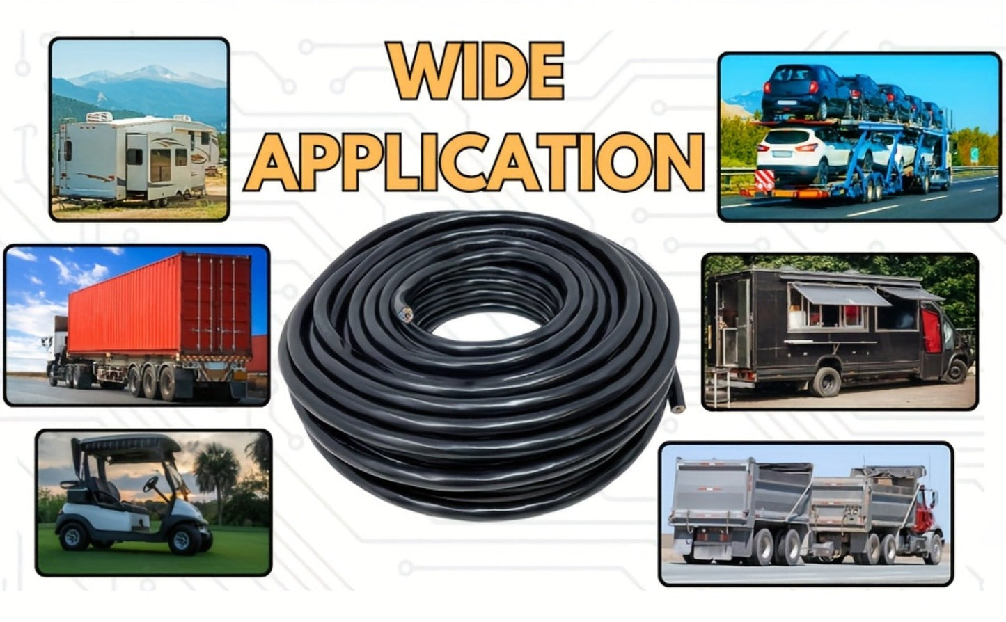 7-Way Trailer Wire 14 Gauge CCA 7 Conductor Color-Coded Heavy Duty Wiring Harness for Trailer RV Camper – 50FT or 100FT