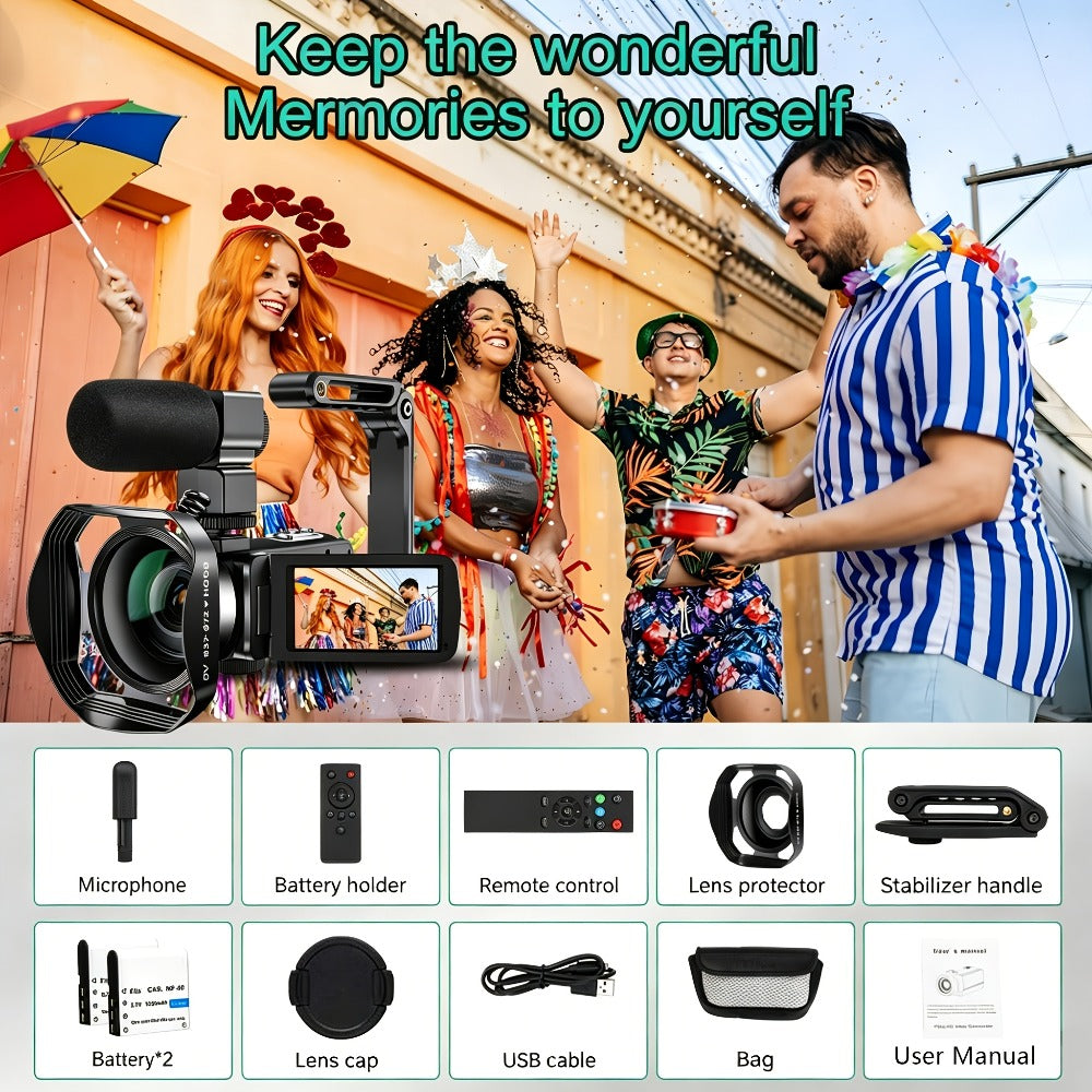 5K Vlogging Camera Camcorder 64MP WiFi for YouTube with IR Night Vision 18X Zoom 3 Inch Touch for an Everyday Personal Care Routine