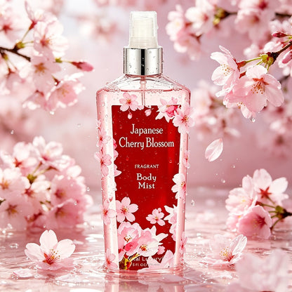 Cherry Blossom Gift Set for Women Body Lotion and Body Mist Japanese Sakura Fragrance Moisturizing Softening Skin Care Set