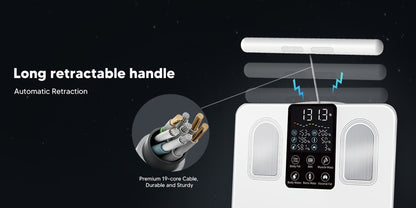 Smart Body Fat Scale with Handle, 8-Electrode Full Body Composition Analyzer, BMI Mass Monitor