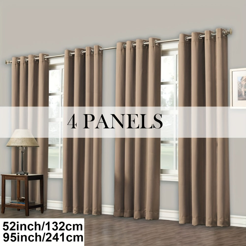 Grommet-Top Blackout Curtain Options in Nine Colors with Seven Width, Length or Panel-Count Labels