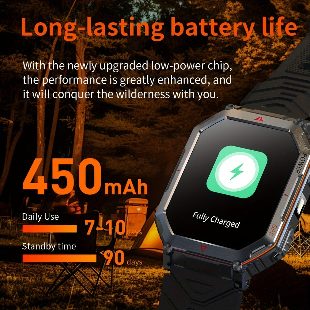 Smartwatch for Men with GPS, IPX8 Rating, Altimeter, Barometer, Compass and LED Flashlight