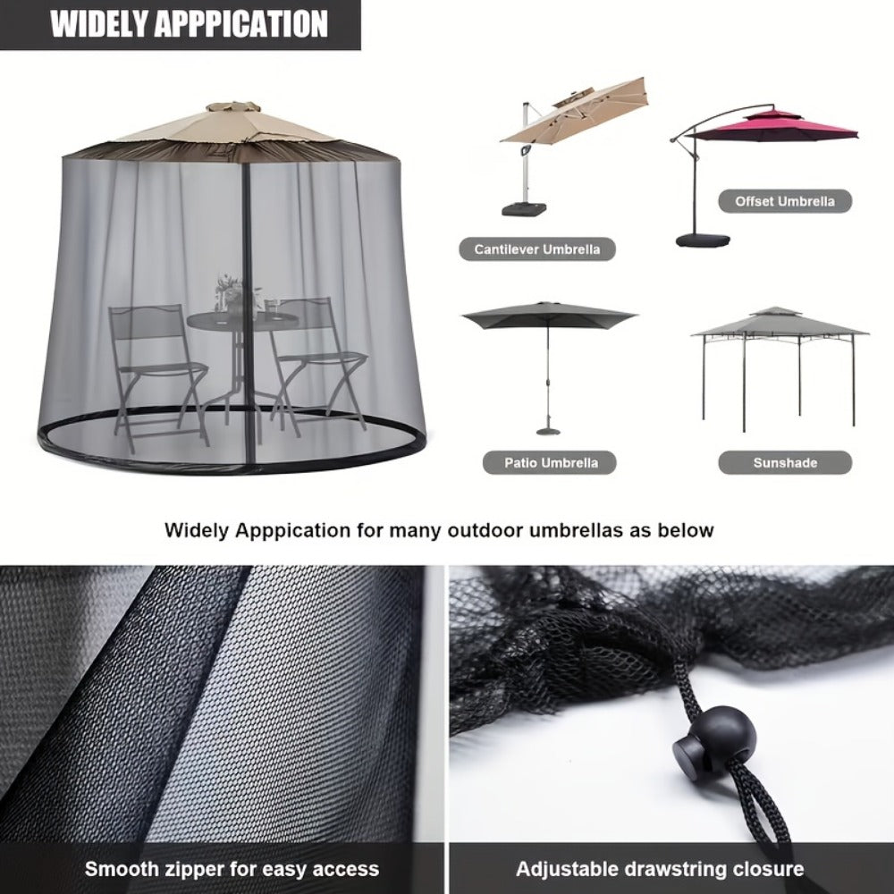 98-118 Inch Patio Umbrella Mosquito Net for Outdoor Shade and Protection detail image